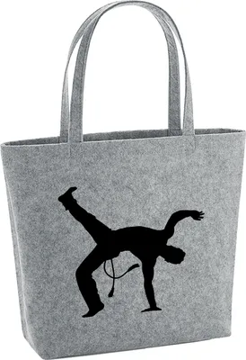 Produktbild von Huuraa Filzshopper Capoeira Silhouette 22 Liter Grey Melange Filztasche Geschenkidee