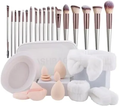Produktbild von PromoHome® Komplettes Make-up-Pinselset mit Tragetasche – 31-teiliges professionelles Set
