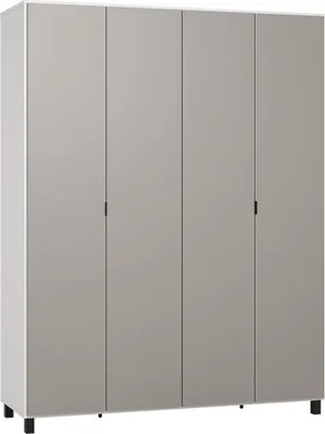 Produktbild von 185 cm breiter Kleiderschrank mit 2 Türen, 11 Fächern und 2 Schubladen | Farbe: Weiß | Tiefe: 57 cm