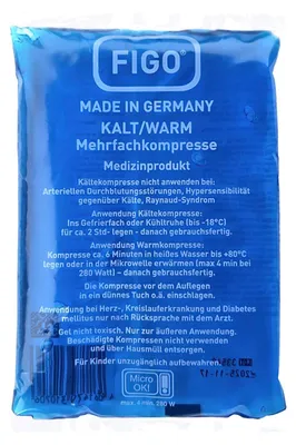 Produktbild von 25x FIGO Kalt-/Warmkompresse 260 g – wiederverwendbare Kühl- und Wärmekompresse für Therapie & Entspannung