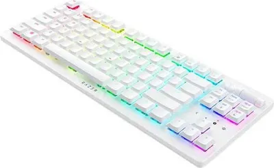 Obrázok produktu pre Razer DeathStalker V2 Pro Tenkeyless, Káblový a bezdrôtový, USB + RF Wireless + Bluetooth, Optický spínač klávesov, QWERTY, RGB LED, Biela