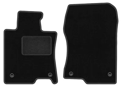 Produktbild von Velours-Fußmatten Vorne passend für Honda Accord VIII (Limousine, Kombi, Tourer, Bj. 2011-2015) –  schwarz, passgenau, mit Befestigungen set 2 Stk. - STANDARD