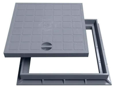 Produktbild von Marley Schachtdeckel mit Rahmen 30x30cm für Einlaufschacht Schachtabdeckung Kanaldeckel PVC