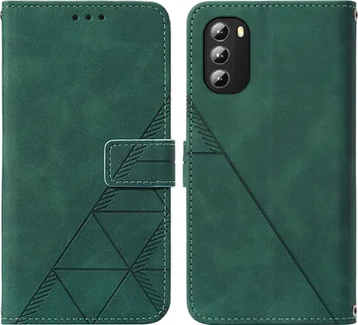 Produktbild von Moto G 5G 2022 Hülle, Schlank Prägung Flip Leder Kartenfächer Schutzhülle mit Ständer für Motorola Moto G 5G 2022 Grün