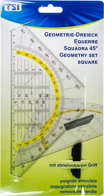 Produktbild von TSI Geodreieck groß abnehmbarer Griff, 25 cm