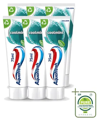 Produktbild von 6 x Aquafresh Coolmint Tandpasta - 75 ml - Großpackung - 6 Stücke