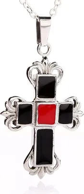 Produktbild von Edelstahl Kettenanhänger Kreuz Enamel Beschictet Und EdelstahKette DP-A21 - 50.0 Zentimeter