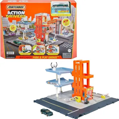 Produktbild von Mattel HBL60 - Matchbox - Action Drivers - Park & Play Garage mit Licht und Ton, Fahrzeug 1:64