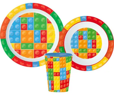 Obrázek produktu pro Sada nádobí s motivem Lego, mikroplastová sada