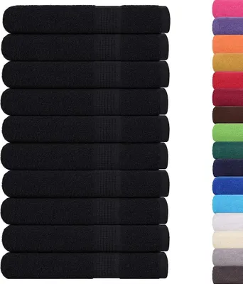 Immagine prodotto di vidaXL Asciugamani da sauna FROGN, 10 pezzi, nero, 80x200 cm, 360 g/m²