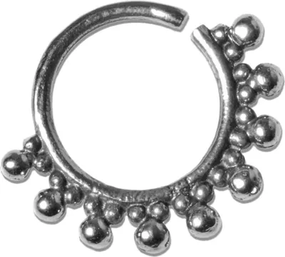 Produktbild von viva-adorno 1,0mm Nasen Ring Silber Septum Ohr Piercing Ring Vintage Antik Tragus Helix verschiedene Designs wählbar Z521,D3