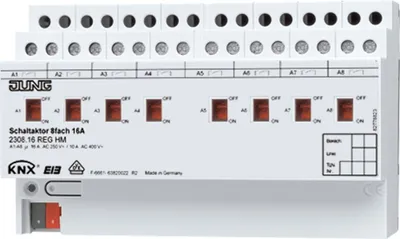 Immagine prodotto di Attuatore di commutazione Jung 2308.16REGHM KNX 8gang (2308.16REGHM)