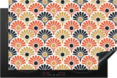 Produktbild von KitchenYeah© Herdabdeckplatte Blumen - Japan - Muster , 81x52cm, Küche Deko, Glaskeramikkochfeld Herdabdeckung, Abdeckplatte fùr Kochfeld