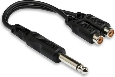 Zdjęcie produktu dla Hosa Technology YPR-103, 6.35mm, Męska, 2 x RCA, Żeńska, Czarny