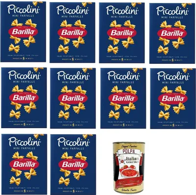 Produktbild von 10x Pasta Barilla Mini Farfalle, 100% italienisch Nudeln 500 g pack + Italian Gourmet polpa 400g