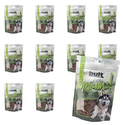 Produktbild von Bult | Chips für Hunde - 10x100g - 82% Tierische Inhaltsstoffe - Proteinreich - Kaninchen Snacks