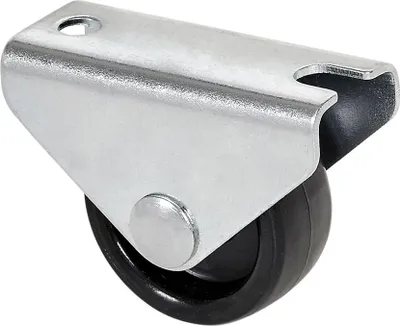 Image de Roue Fixe Noire 2,5 Cm Fixation à Plaque, Charge 40 Kg - Ruedas Alex