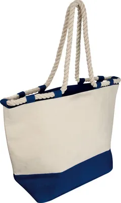 Produktbild von Strandtasche / Jutetasche mit Kordel / Farbe: dunkelblau-natur