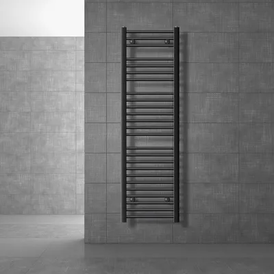 Obrázek produktu pro LuxeBath koupelnový radiátor Sahara - 400 x 1500 mm - antracit - zahnutý s bočním připojením - radiátorový ohřívač ručníků a sušič ručníků, bez topného tělesa
