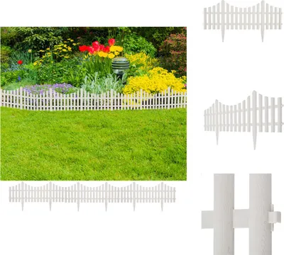 Immagine prodotto di vidaXL Bordatura per prato 17 pz. Bianco 10 m PP - Bordi per aiuole