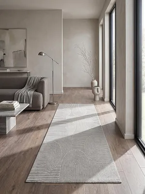 Teppich Grau Läufer im modernen Wohnzimmer_#sku_BARK72267-BARK72271#