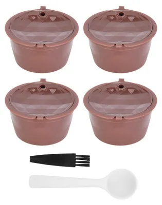 Produktbild von 4 wiederverwendbare, nachfüllbare Kaffeekapseln mit Filter, braun