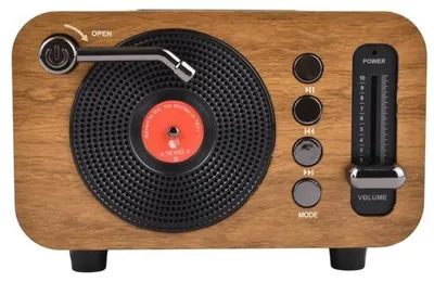 Produktbild von Retro Bluetooth Lautsprecher MK-267BT, FM Radio, USB, TF-Karte, Akku, Mahagoni