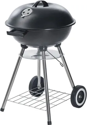 Zdjęcie produktu dla Grill kulisty – grill na węgiel drzewny – z pokrywą i kółkami – ruszt do pieczenia