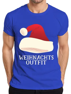 Produktbild von Weihnachtsoutfit Weihnachtsmütze - Weihnachten Weihnachtsgeschenk Herren T-Shirt, Blau, 3XL