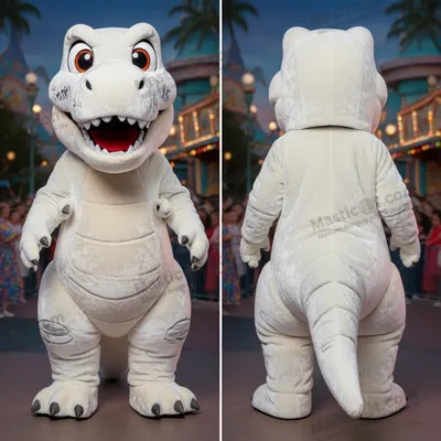 Productafbeelding van Fluweelwitte brullende tyrannosaurus mascotte MASTICOT