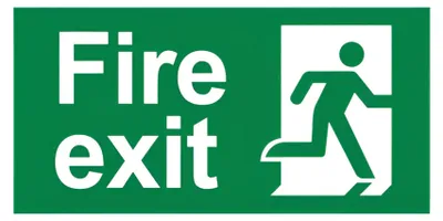 Immagine prodotto di Targhetta di segnalazione Braytron per uscite di emergenza, da utilizzare con luci di emergenza, indicazione "Uscita di sicurezza", dimensioni 260x128 mm, in PVC