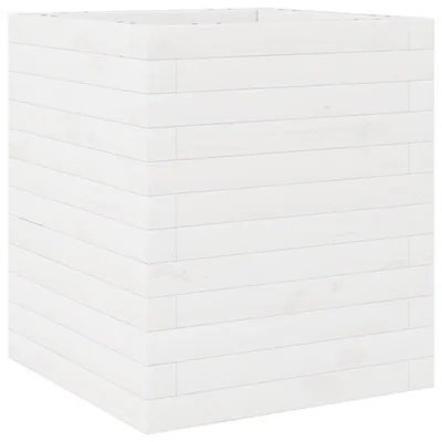 Produktbild von vidaXL Pflanzkübel Weiß 40x40x46 cm Massivholz Kiefer