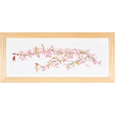 Image de Thea Gouverneur Kit de broderie au point de croix "Fleur japonaise tissu à compter", motif à compter, 80x27cm
