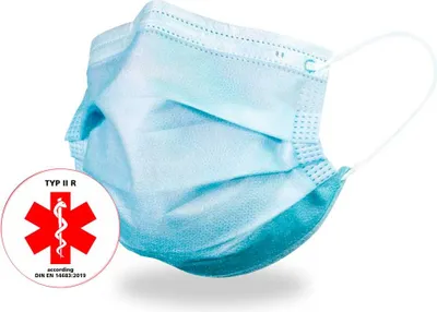 Produktbild von Medizinischer Mundschutz von BLF Protection, 3-lagig, 50 Stk., blau