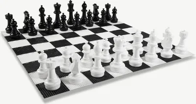Image de Ubergames - Jeu d'échecs d'extérieur XL - Jusqu'à 30 zm - Résistant aux UV - Avec tapis en nylon 140x140 zm