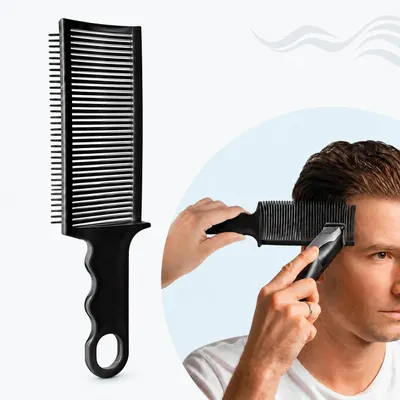 Produktbild von Gebogener Barber Fade Kamm für Taper Haarschnitt – Rutschfester Friseurkamm, KI-generiertes Bild