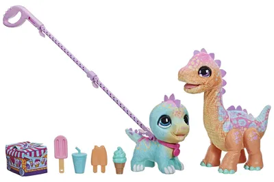 Produktbild von furReal Sallys Eisparty elektronisches Tierchen mit über 40 Geräuschen und Reaktionen und Walkalots Dino, ab 4 Jahren[Exklusiv bei Amazon]