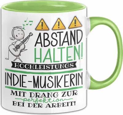 Produktbild von Indie-Musikerin Tasse Geschenk Lustig Abstand Halten Hochleistungs-Indie-Musikerin Mit Drang Zur Perfektion Bei Der Arbeit (Grün)