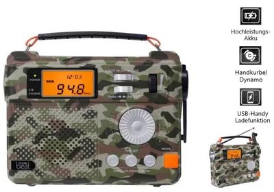 Produktbild von Silva-Schneider SOS 223 BT Notfallradio UKW, MW, KW Notfallradio, AUX, KW, UKW, MW, USB Handkurbel, Leselampe, wiederau