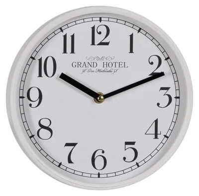 Immagine prodotto di Orologio da parete bianco, in legno e vetro, 22 x 22 cm - Design minimalista, ideale per ogni ambiente