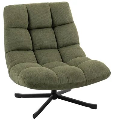 Produktbild von Sessel Drehbar Loungesessel mit Breiter Sitzfläche, wasserabweisend Chenille-Optik, gekreuzt Stahlbeine, Grün