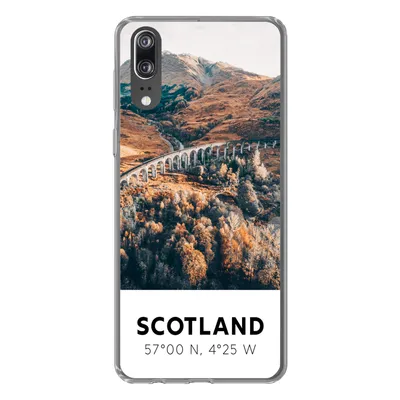 Produktbild von MuchoWow® Handyhülle Schutzhülle Hülle für Huawei P20 Schottland - Herbst - Berge Silikon Softcase Handy Hülle - Hardcover