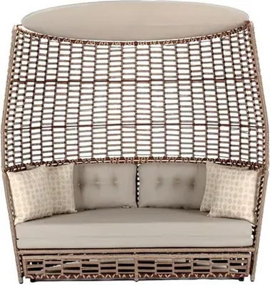 Produktbild von Beige Dreisitzer Garten Sitzmöbel Textil Sofa Edle Terrassen Möbel Hochwertig