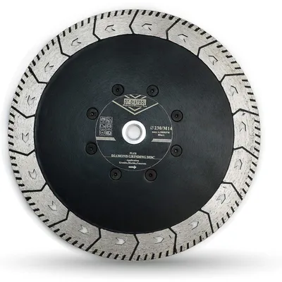 Productafbeelding van Diamantzaagschijf 230 mm met M14-aansluiting, geschikt voor het zagen en slijpen van beton, graniet, marmer en steen