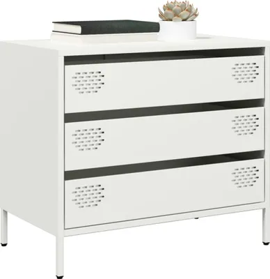 Productafbeelding van vidaXL Dressoir, wit, 68x39x58,5 cm, koudgewalst staal