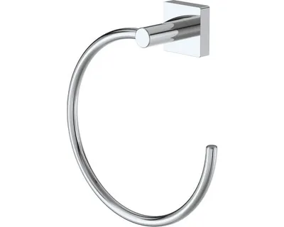 Produktbild von Eckiger Handtuchring Rain Chrom glänzend offenes Design 19x19,7x6,4 cm