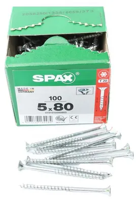 Obrázek produktu pro SPAX 0191010500803, Šroub, Kov, Zinek, Dřevo, S plochou hlavou, Torx, Metalická