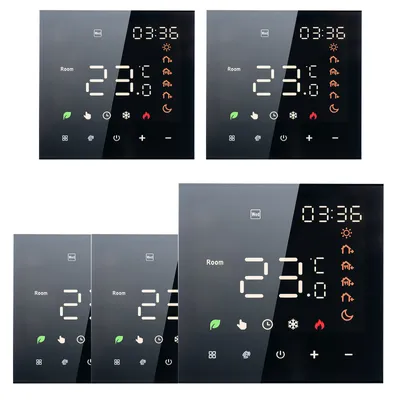 Zdjęcie produktu dla 5X Inteligentny termostat, sterowanie głosowe, do ogrzewania elektrycznego 16A, Cyfrowy programowalny termostat pokojowy LCD Termostat ścienny Termostat podtynkowy do ogrzewania podłogowego, kompatybilny z Amazon Google Home