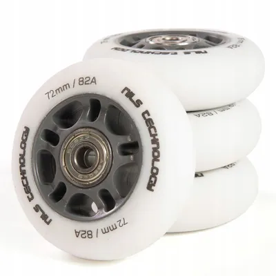 Immagine prodotto di NILS ruote per pattini in linea con cuscinetti a sfera set di 4 ruote inPoliuretanocuscinetti ABEC 9 64-80mm (bianco, 72mm)