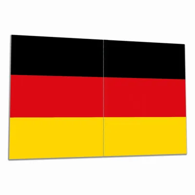 Produktbild von Wallario Herdabdeckplatte aus Glas, Größe 80 x 52 cm 2-teilig, Motiv Deutsche Flagge